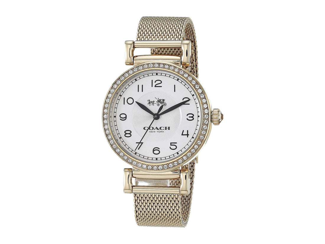 Coach Madison White Dial Gold Mesh Bracelet Watch for Women - 14502652