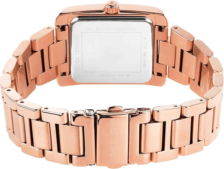Michael Kors Emery Three-Hand Crystals Silver Dial Rose Gold Steel Strap Watch for Women - MK4644