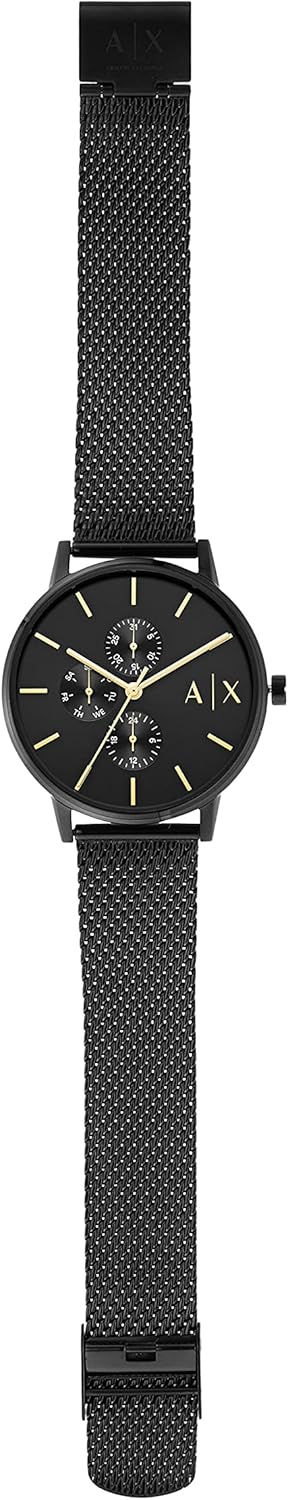 Armani Exchange Cayde Chronograph Black Dial Black Mesh Strap Watch For Men - AX2716