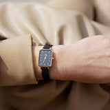 Daniel Wellington Quadro Ashfield Black Dial Black Mesh Strap Watch For Women - DW00100433