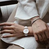 Daniel Wellington Petite Bondi White Dial White Leather Strap Watch for Women - DW00100189