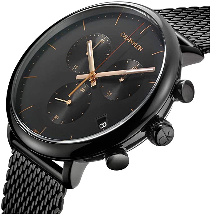 Calvin Klein High Noon Black Dial Black Mesh Bracelet Watch for Women - K8M27421