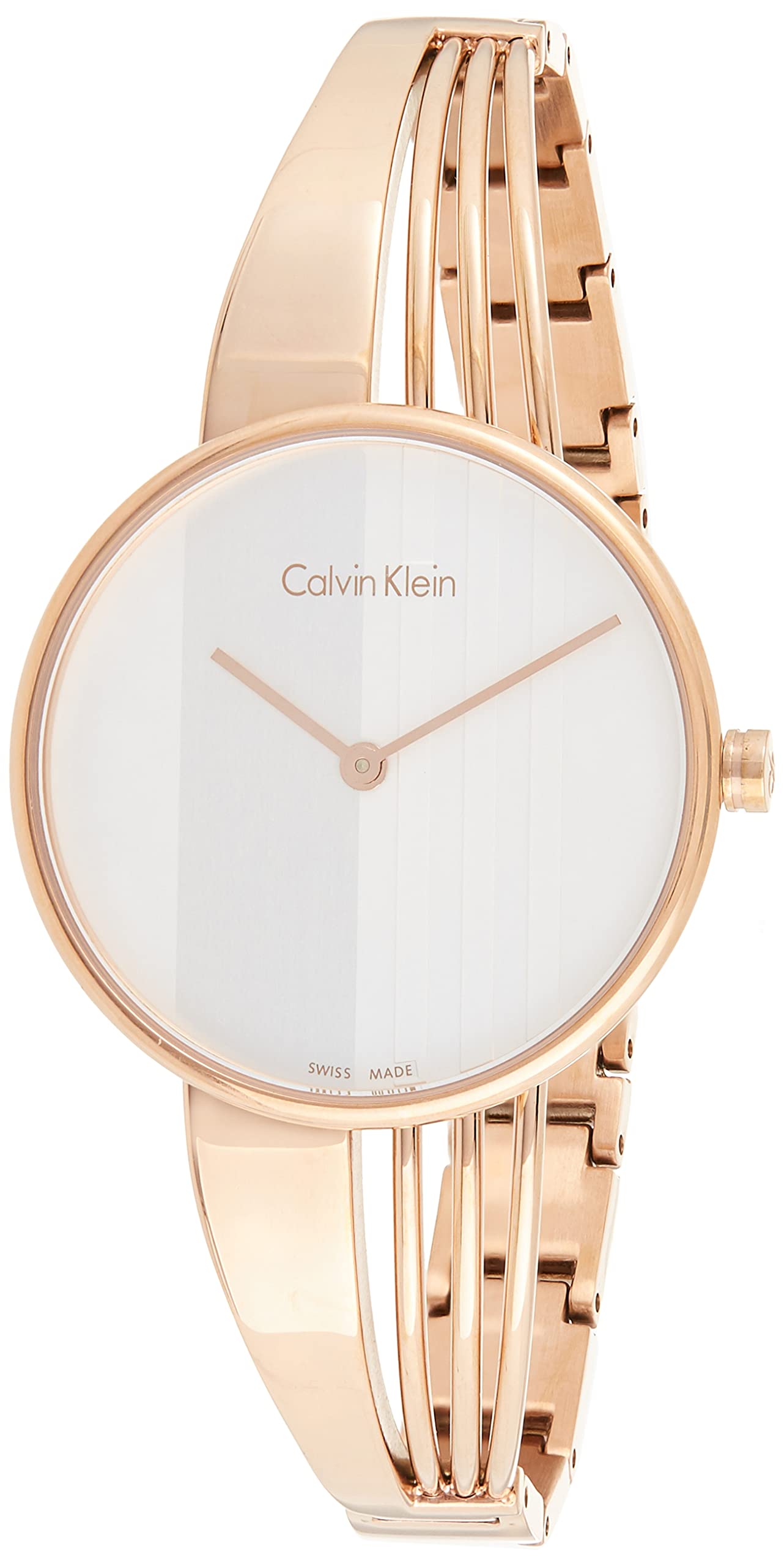 Calvin Klein Drift White Dial Rose Gold Steel Strap Watch for Women - K6S2N616