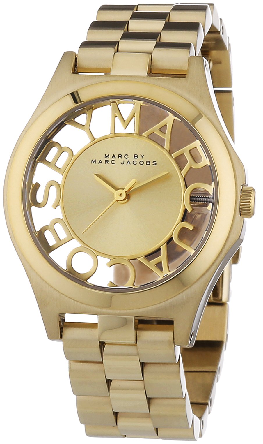 Marc Jacobs Henry Gold Dial Gold Steel Strap Watch for Women - MBM3292