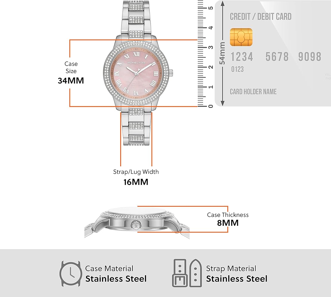 Michael Kors Tibby Multifunction Crystals Pink Dial Silver Steel Strap Watch for Women - MK4686