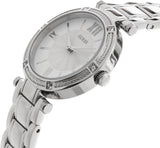 Guess Park Ave White Dial Silver Steel Strap Watch for Women - W0767L1