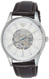 Emporio Armani Meccanico White Dial Brown Leather Strap Watch For Men - AR1946
