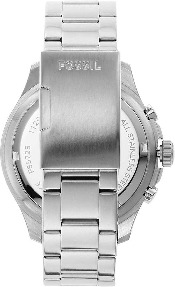 Fossil FB-03 Chronograph Black Dial Silver Steel Strap Watch for Men - FS5725