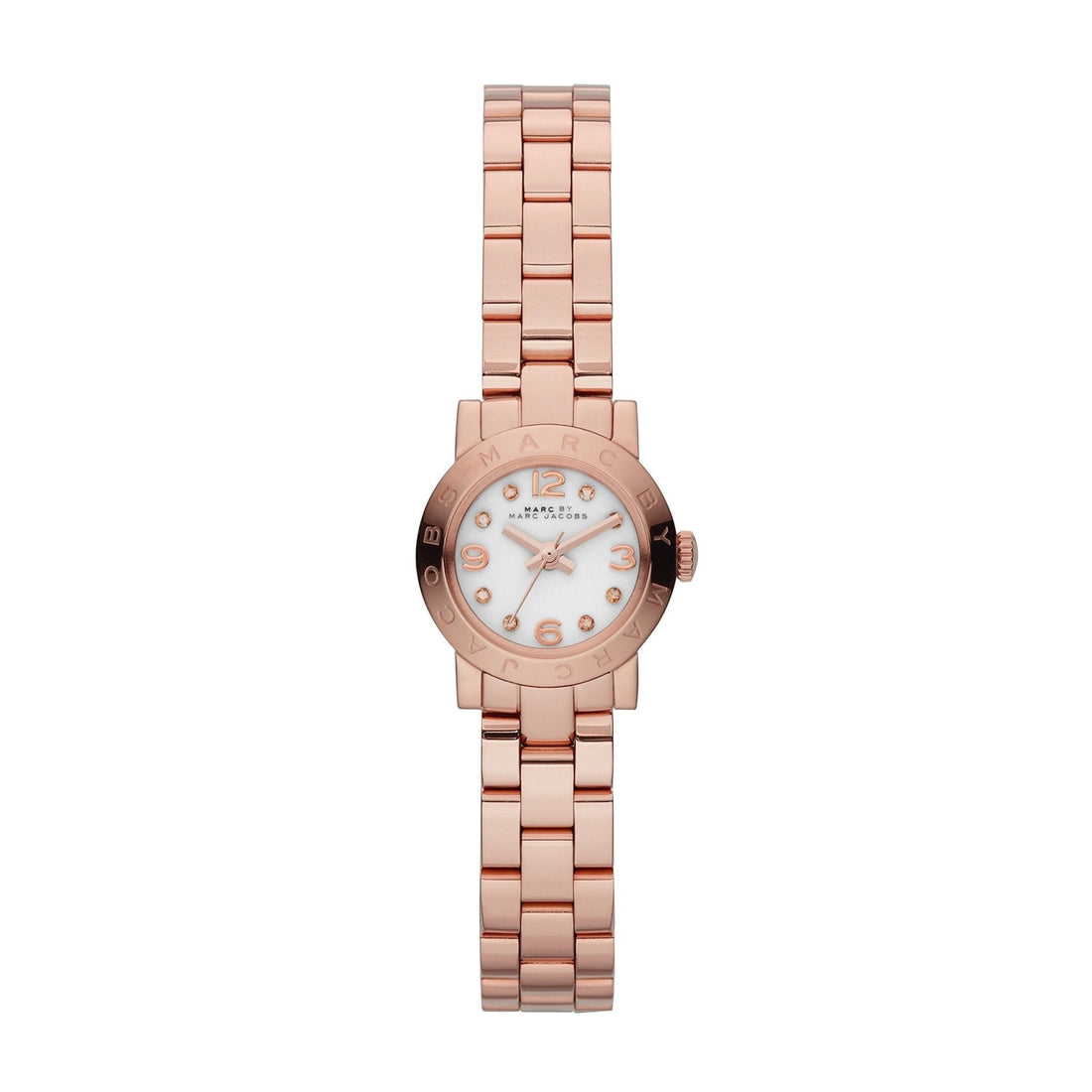 Marc Jacobs Amy White Dial Rose Gold Steel Strap Watch for Women - MBM3227