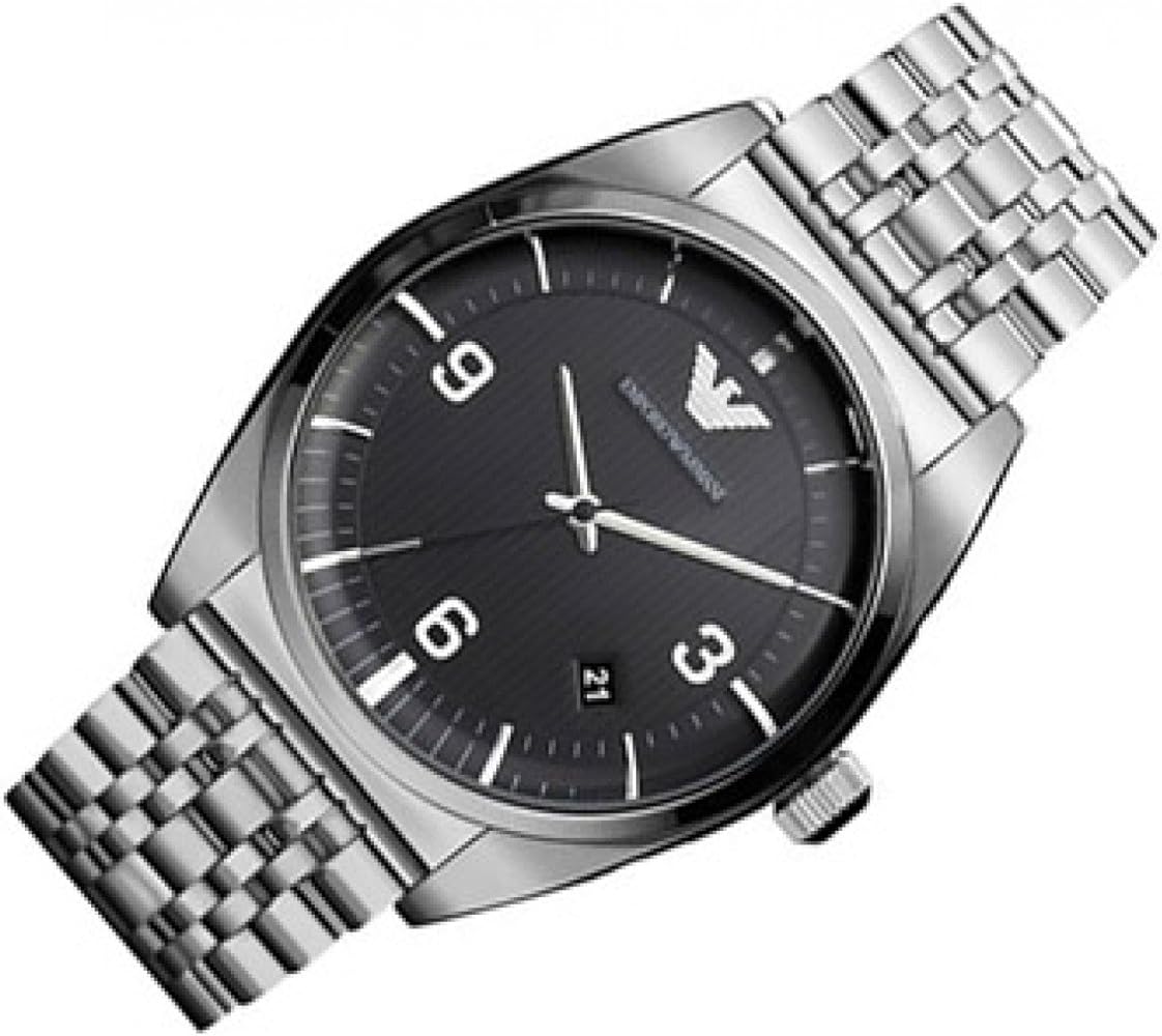 Emporio Armani Classic Analog Black Dial Silver Steel Strap Watch For Men - AR0369