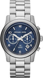 Michael Kors Hunger Stop 100 Series Navy Blue Dial Silver Steel Strap Watch for Women - MK5814