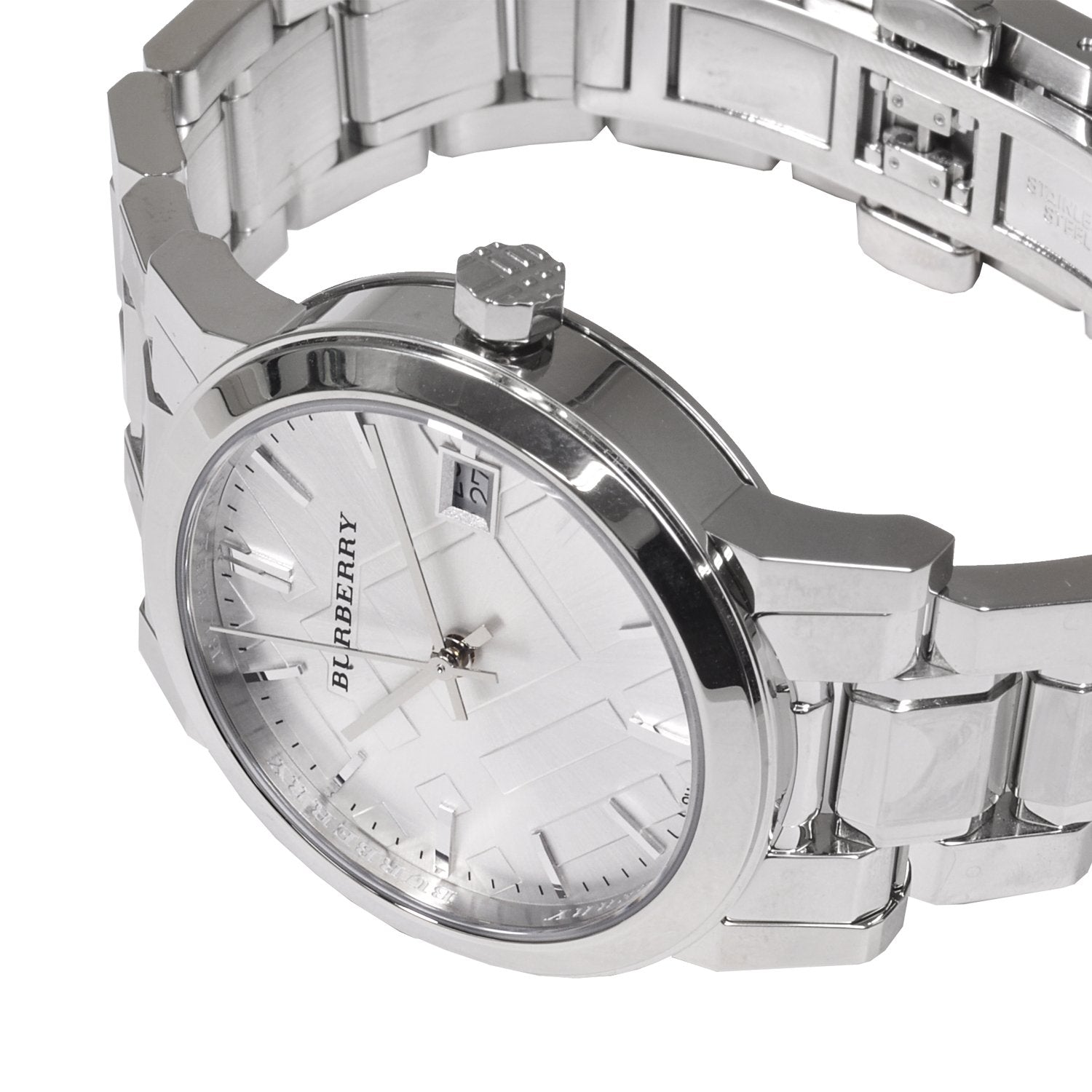 Burberry The City White Dial Silver Steel Strap Watch for Women - BU9100