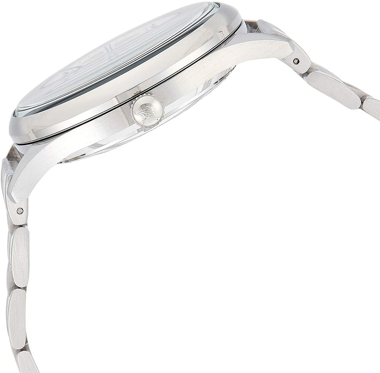 Emporio Armani Meccanico Skeleton Silver Dial Silver Steel Strap Watch For Men - AR1945