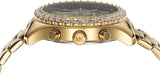 Michael Kors Berkley Chronograph Black Dial Gold Steel Strap Watch For Women - MK7414