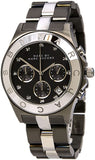Marc Jacobs Blade Chronograph Black Dial Two Tone Steel Strap Watch for Women - MBM3179