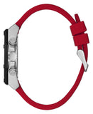 Guess Momentum Black Dial Red Rubber Strap Watch for Men - GW0263G3