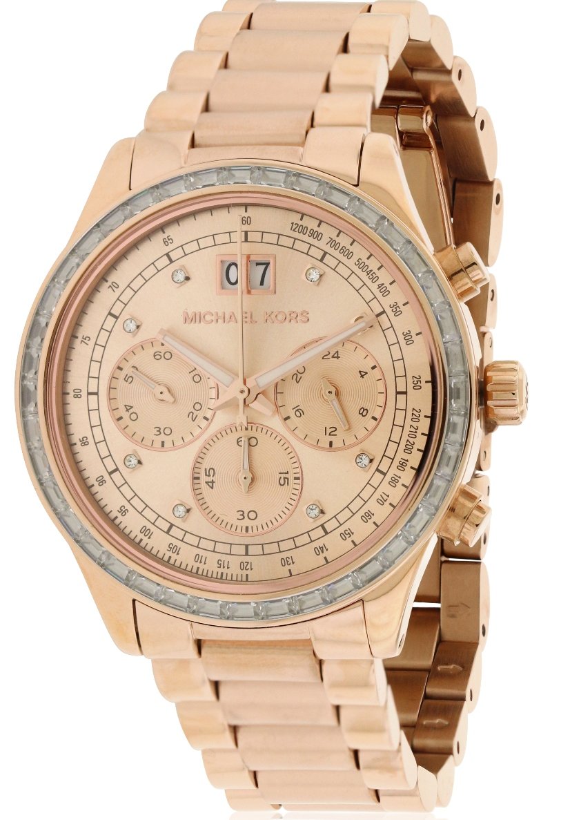 Michael Kors Brinkley Rose Gold Dial Rose Gold Steel Strap Watch for Women - MK6204