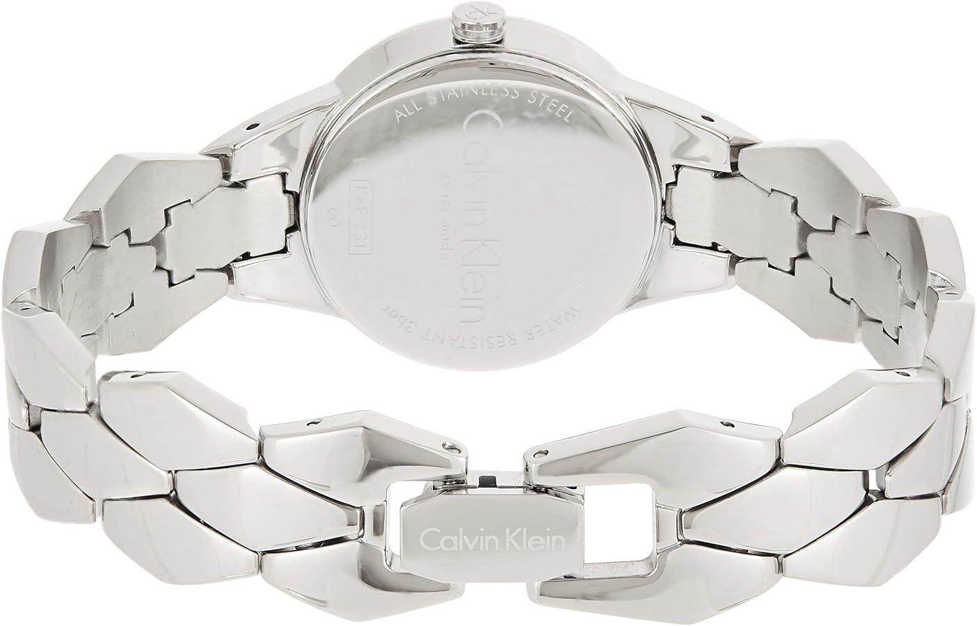 Calvin Klein Snake Silver Dial Silver Steel Strap Watch For Women - K6E23146