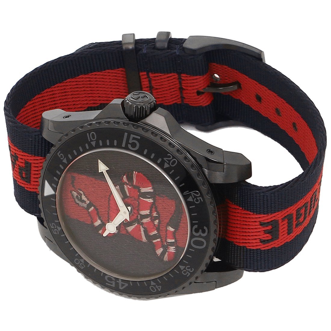 Gucci Dive Blue & Red Dial Blue & Red Nylon Strap Watch For Men - YA136214