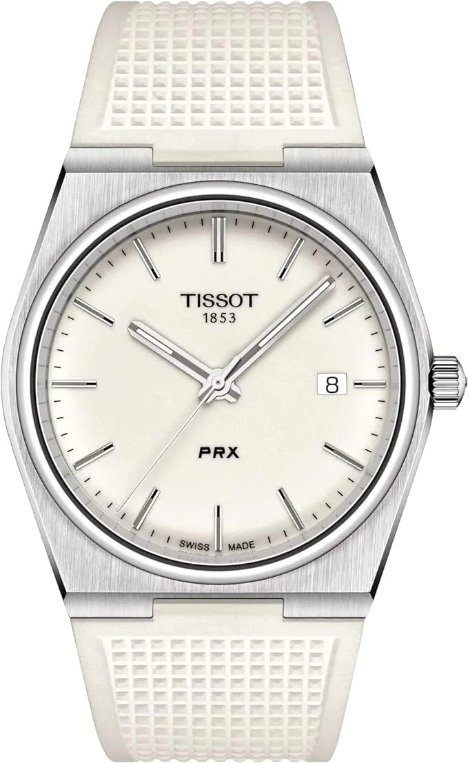 Tissot PRX 40 White Dial White Rubber Strap Watch For Men - T137.410.17.011.00
