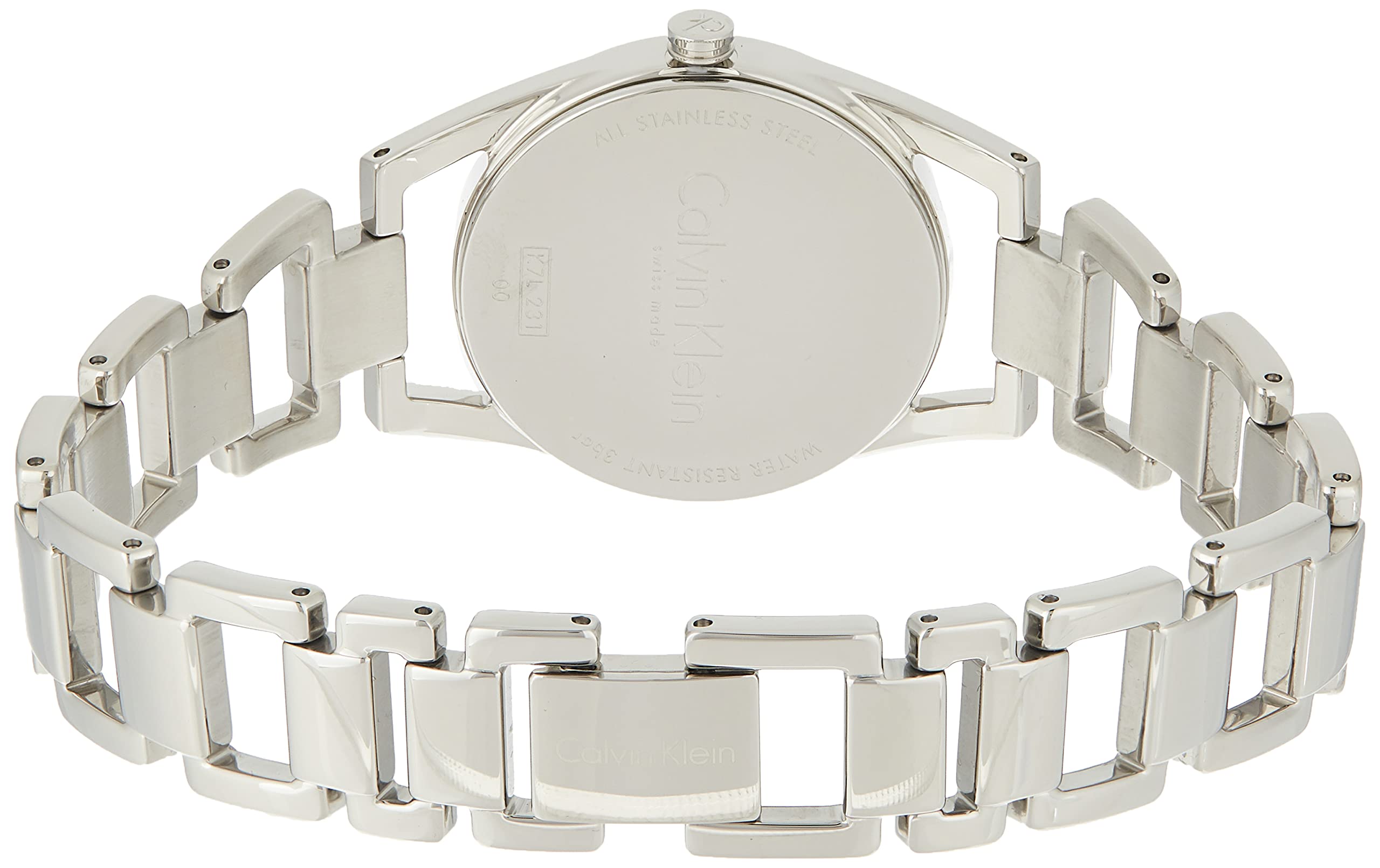 Calvin Klein Dainty Silver Dial Silver Steel Strap Watch for Women - K7L23146