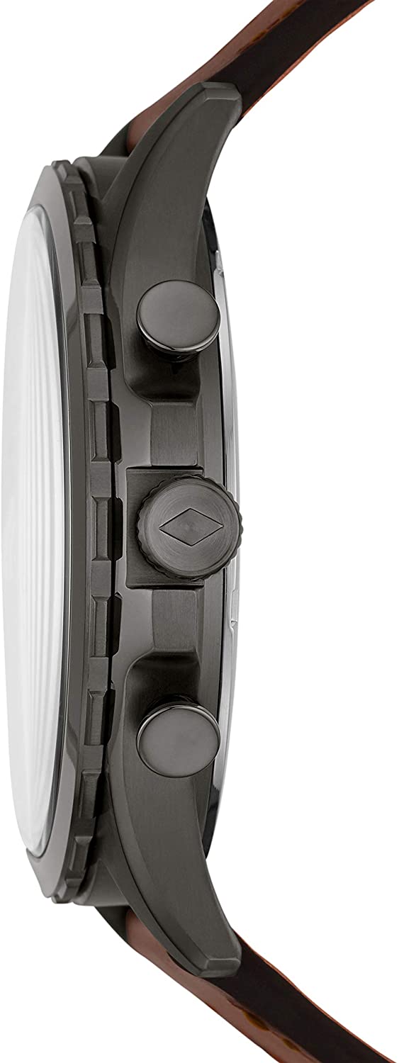 Fossil Forrester Chronograph Grey Dial Brown Leather Strap Watch for Men - FS5815