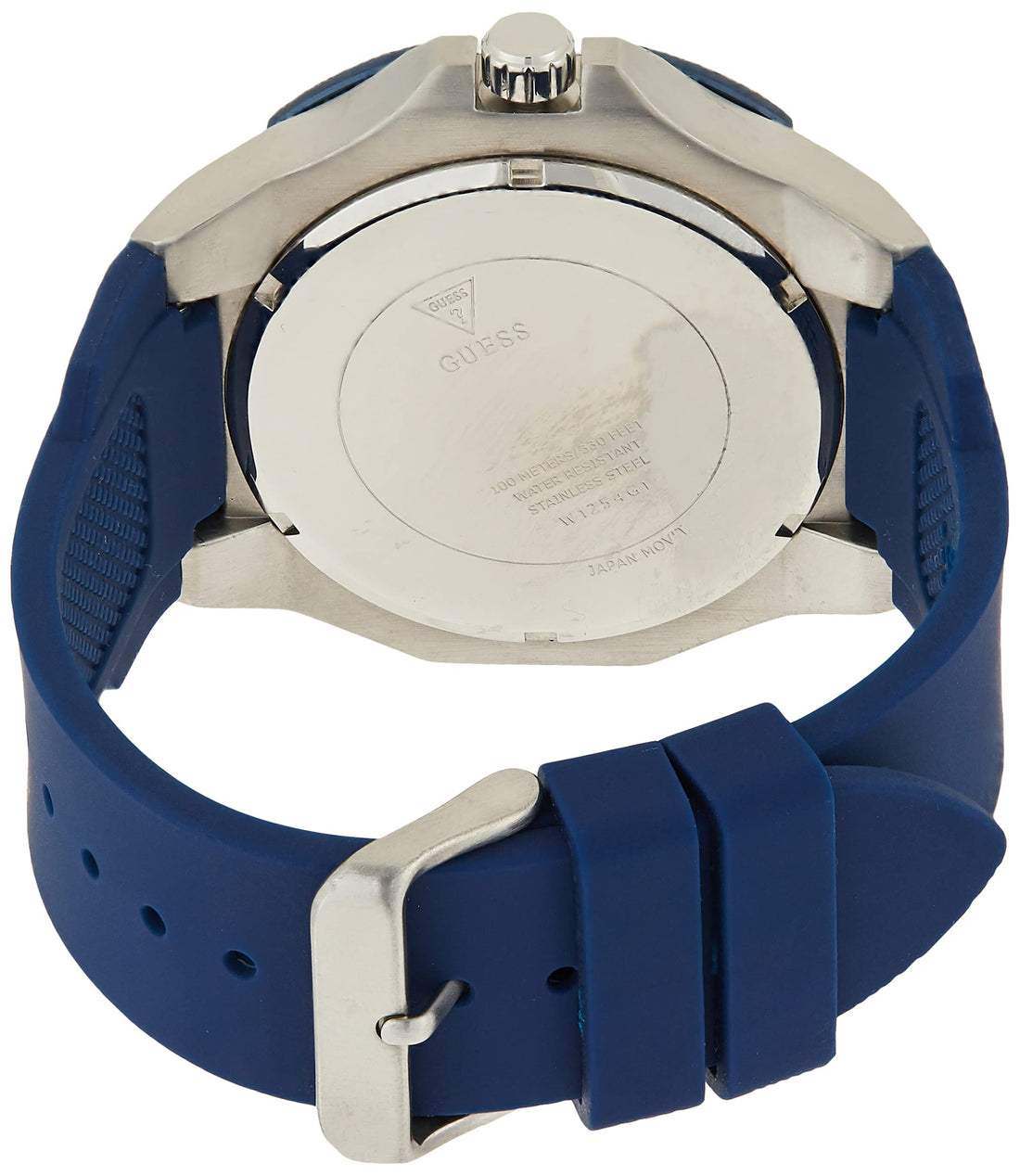 Guess Genesis Multi Function Analog Blue Dial Blue Rubber Strap Watch For Men - W1254G1