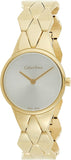 Calvin Klein Snake Silver Dial Yellow Gold Steel Strap Watch For Women - K6E23546