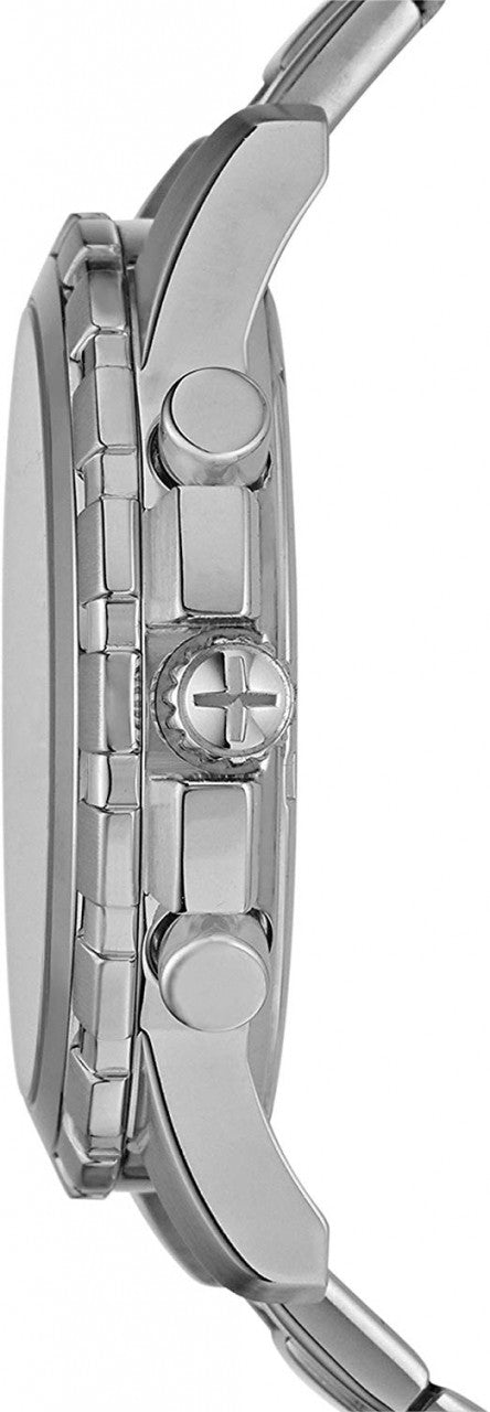 Fossil Dean Chronograph Black Dial Silver Steel Strap Watch for Men - FS4542