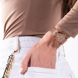 Guess Fame Diamonds Rose Gold Dial Rose Gold Mesh Bracelet Watch for Women - GW0508L3