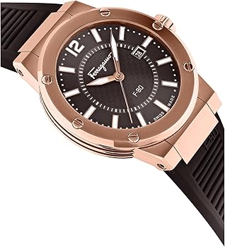 Salvatore Ferragamo F-80 Classic Black Dial Black Rubber Strap Watch for Men - SFHY02522
