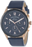 Fossil Forrester Chronograph Blue Dial Blue Leather Strap Watch for Men - FS5814