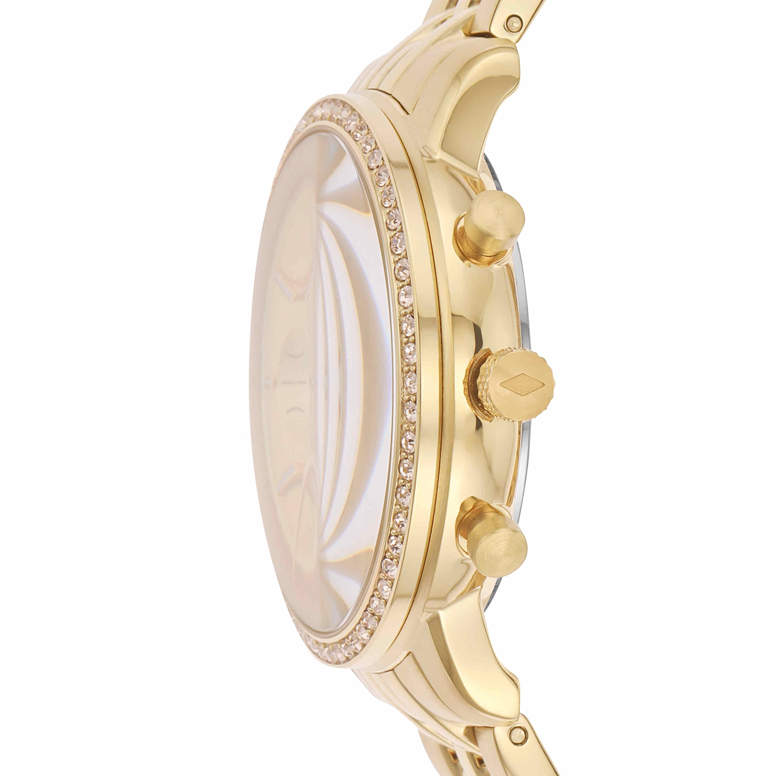 Fossil Neutra Chronograph Gold Dial Gold Steel Strap Watch for Women - ES5219