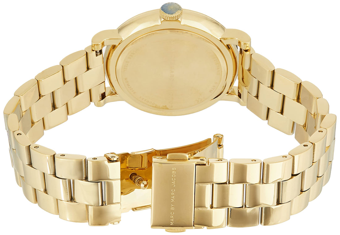Marc Jacobs Baker Green Dial Gold Steel Strap Watch for Women - MBM3245