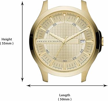 Armani Exchange Hampton Chronograph Gold Dial Gold Steel Strap Watch For Men - AX2415