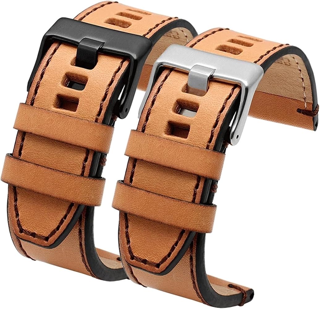 Diesel Mega Chief Chronograph Black Dial Brown Leather Strap Watch For Men - DZ4476