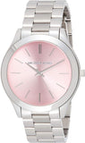 Michael Kors Slim Runway Quartz Pink Dial Silver Steel Strap Watch For Women - MK3380