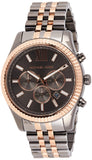 Michael Kors Lexington Chronograph Black Dial Two Tone Steel Strap Watch for Men - MK8561