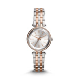 Michael Kors Darci Silver Dial Two Tone Steel Strap Watch for Women - MK3298