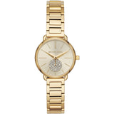 Michael Kors Portia Quartz Gold Dial Gold Steel Strap Watch For Women - MK3838