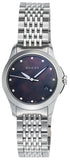 Gucci G Timeless Diamonds Mother of Pearl Black Dial Silver Steel Strap Watch For Women - YA126505
