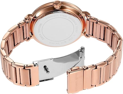 Michael Kors Addyson Quartz Black Dial Gold Steel Strap Watch for Women - MK7416