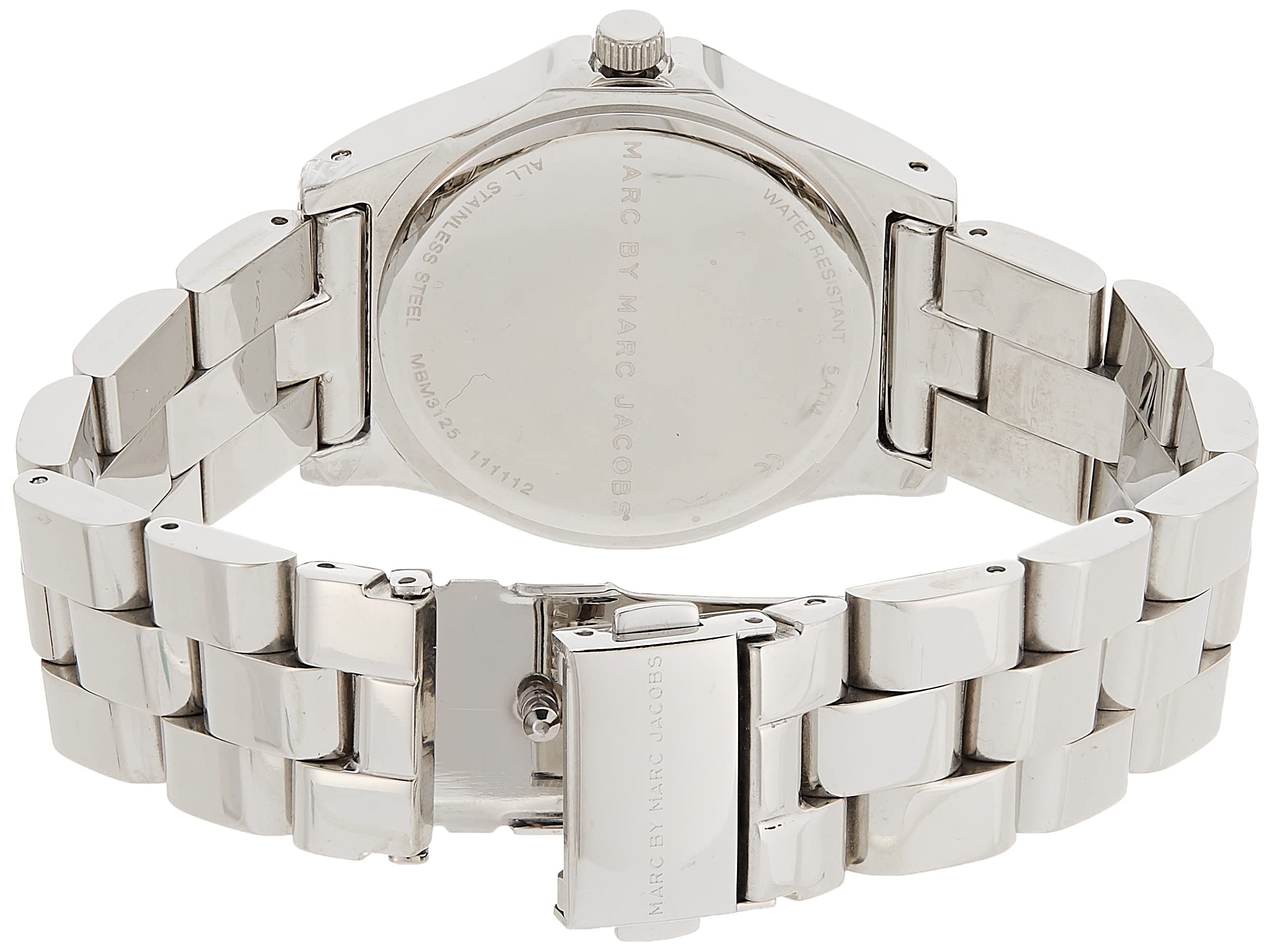 Marc Jacobs Blade Chronograph Silver Dial Silver Steel Strap Watch for Women - MBM3125