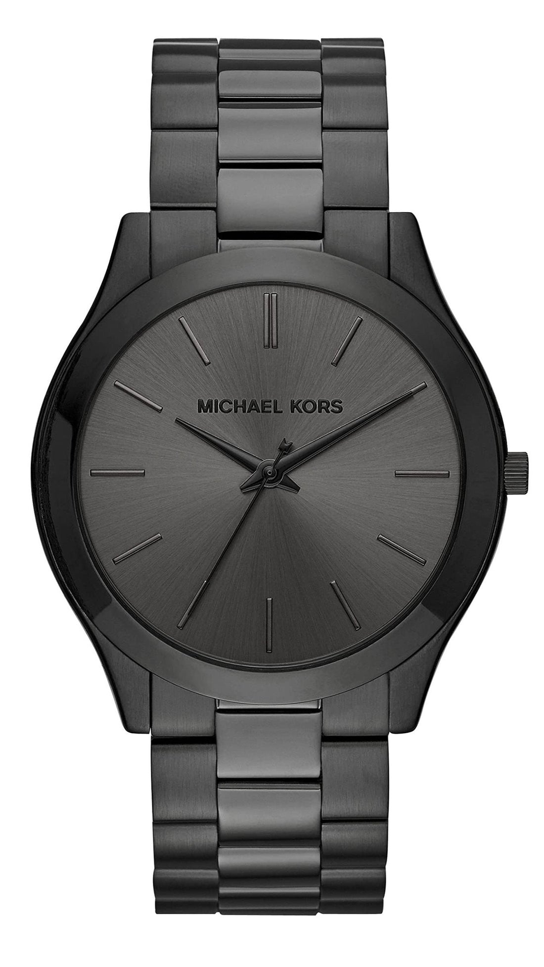 🎁 Michael Kors Slim Runway Black Dial Black Steel Strap Watch for Men - MK8507 (100% off)