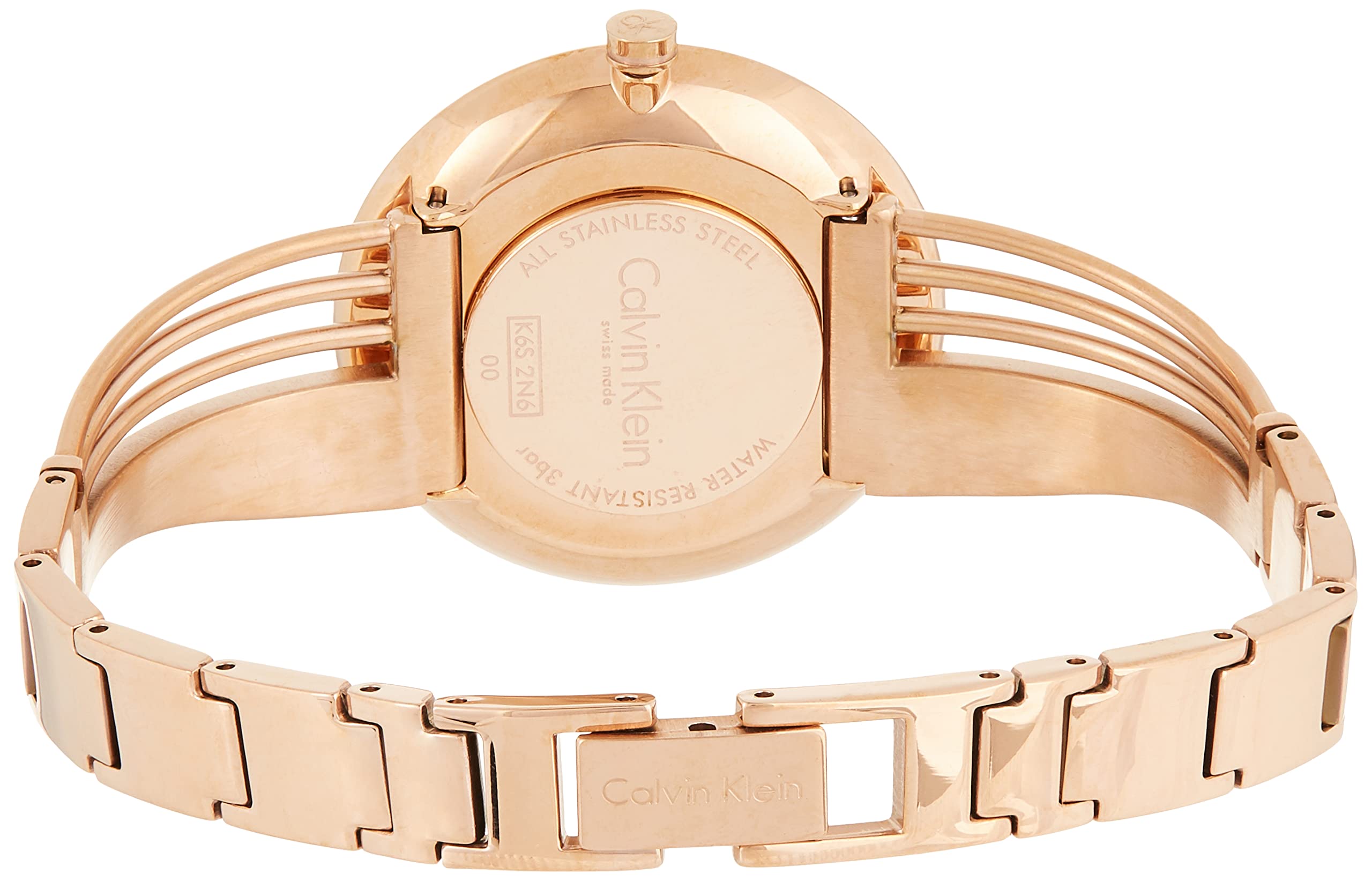 Calvin Klein Drift White Dial Rose Gold Steel Strap Watch for Women - K6S2N616