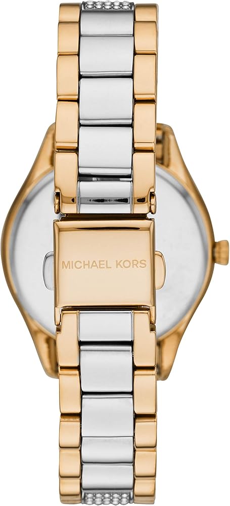 Michael Kors Lauryn Crystal Pave Black Dial Two Tone Steel Strap Watch For Women - MK4403