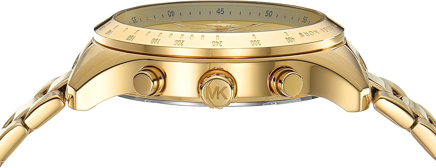 Michael Kors Berkley Chronograph Gold Dial Gold Steel Strap Watch For Women - MK7411