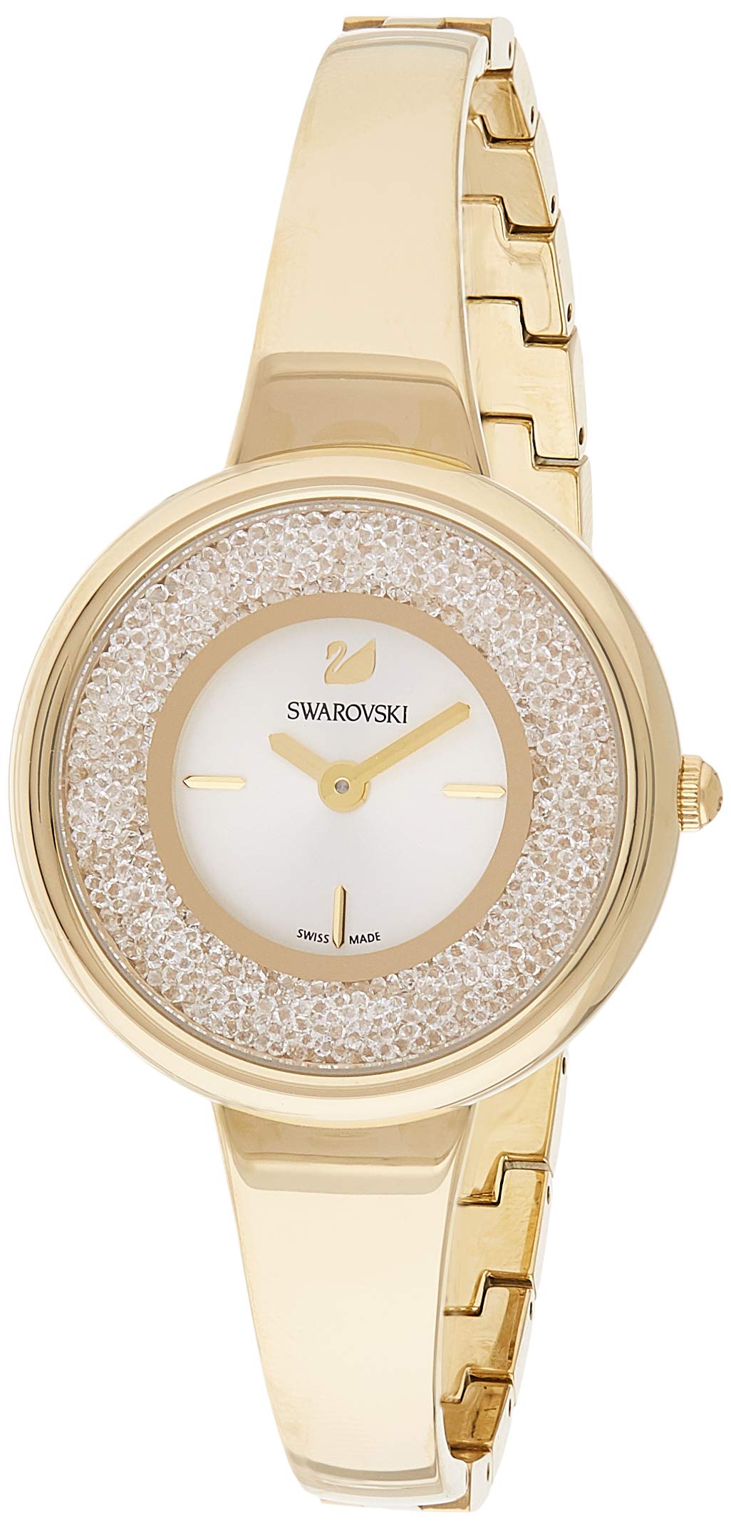 Swarovski Crystalline Bracelet White Dial Gold Steel Strap Watch for Women - 5269253