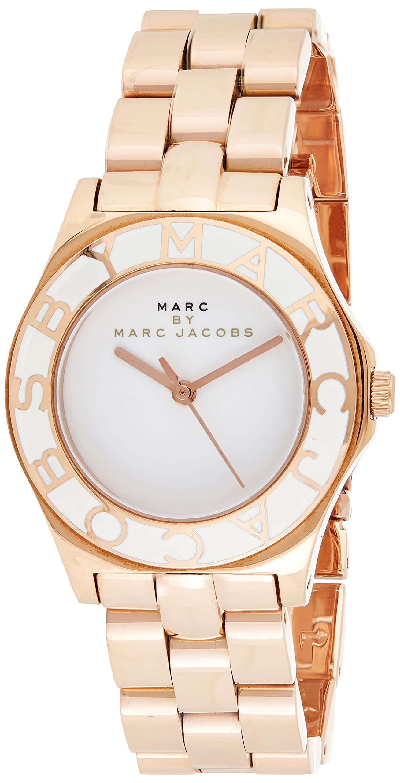 Marc Jacobs Blade White Dial Gold Steel Strap Watch for Women - MBM3075