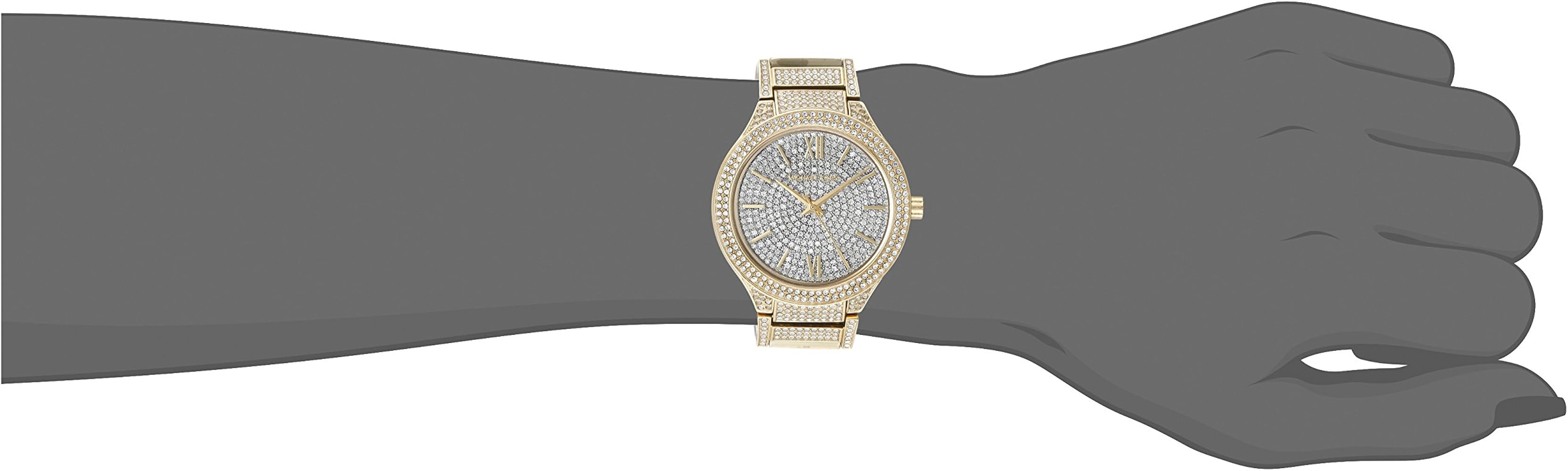 Michael Kors Kerry Crystals Gold Dial Gold Steel Strap Watch For Women - MK3360